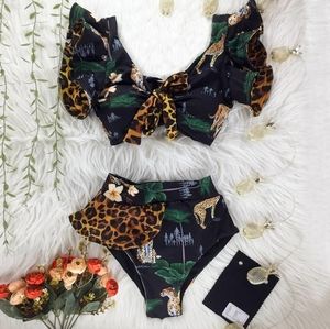 Sexy Push Up Jungle Leopard High Waist bikini